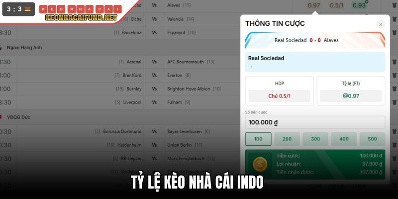 Tỷ lệ kèo nhà cái Indo